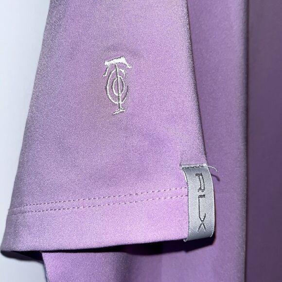 Lavender RLX Polo Ralph Lauren Timuquana CC & logos Golf polo shirt L Wyndham - Picture 2 of 5